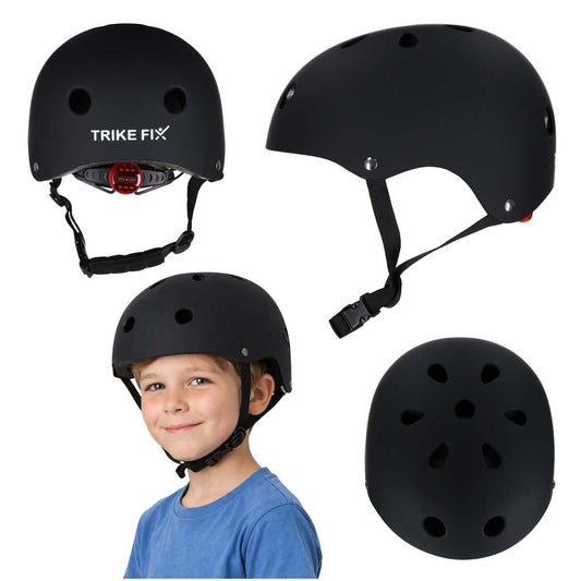 Melna Trike Fix bērnu velo ķivere ar LED, izmērs S 48–54 cm