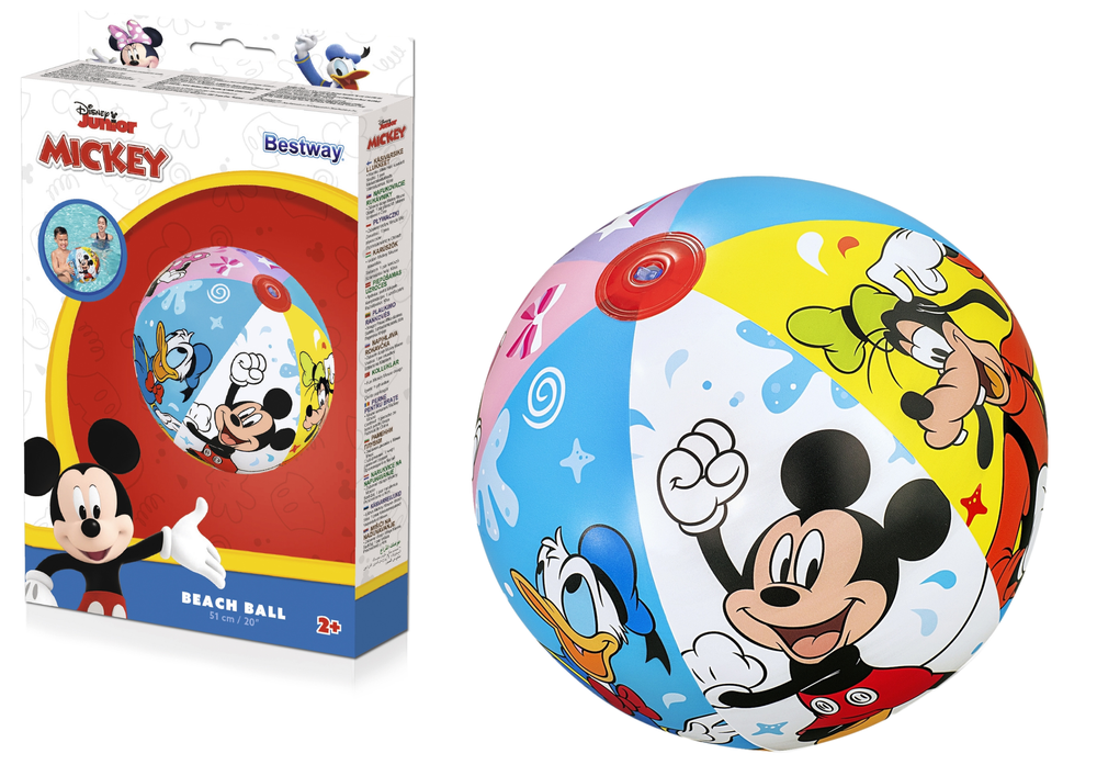Bestway piepūšamā pludmales bumba Mickey Mouse 51 cm bērniem