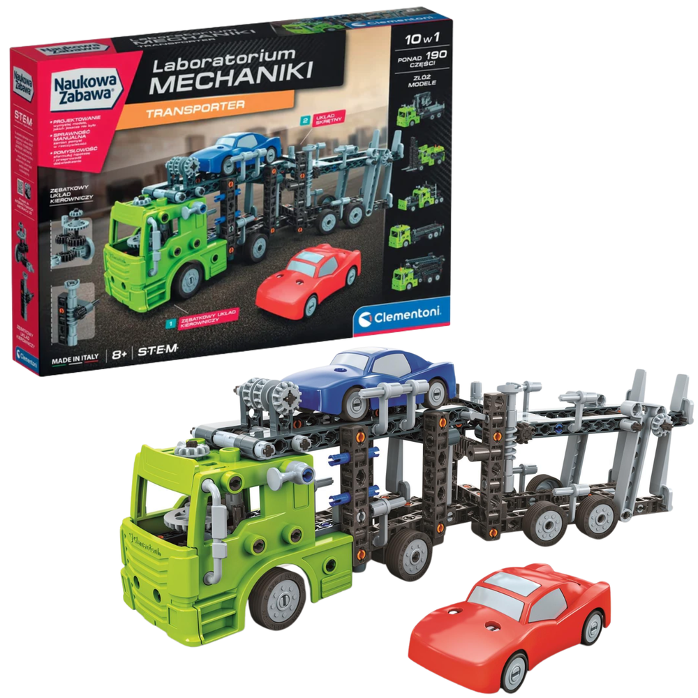 Clementoni Mechanics Laboratory auto vedēja konstruktors 10in1 ar vairāk nekā 190 detaļām