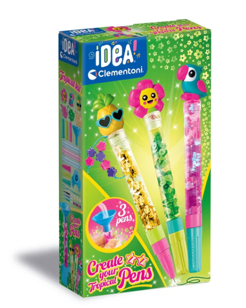 Clementoni Tropical Pens mini pildspalvu veidošanas komplekts bērniem ar 3 pildspalvām