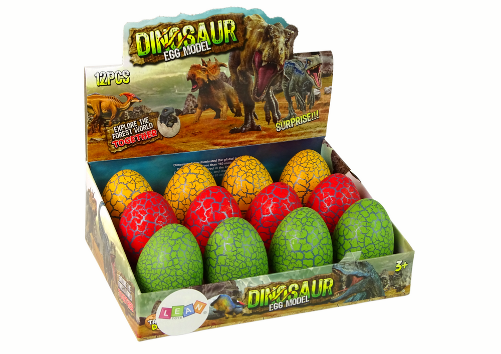 Dinozauru olu komplekts ar krāsainām pārsteiguma olām un figūriņām iepakojumā
