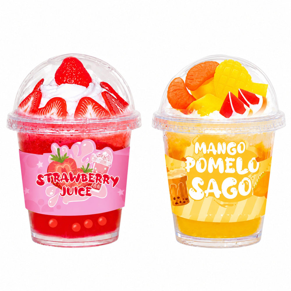 DIY squishy dzērienu komplekts ar zemeņu un mango dizainu
