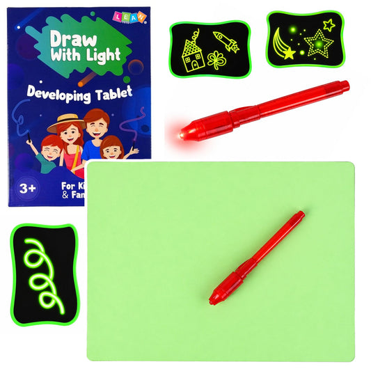 Gaismas zīmēšanas tāfele bērniem ar fluorescējošu pildspalvu 28 x 21 cm