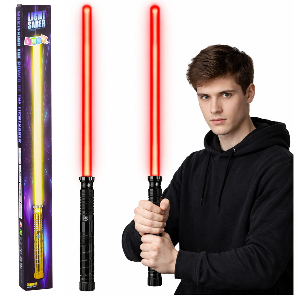 Gaismas zobens ar skaņu un metāla rokturi bērniem, 75 cm