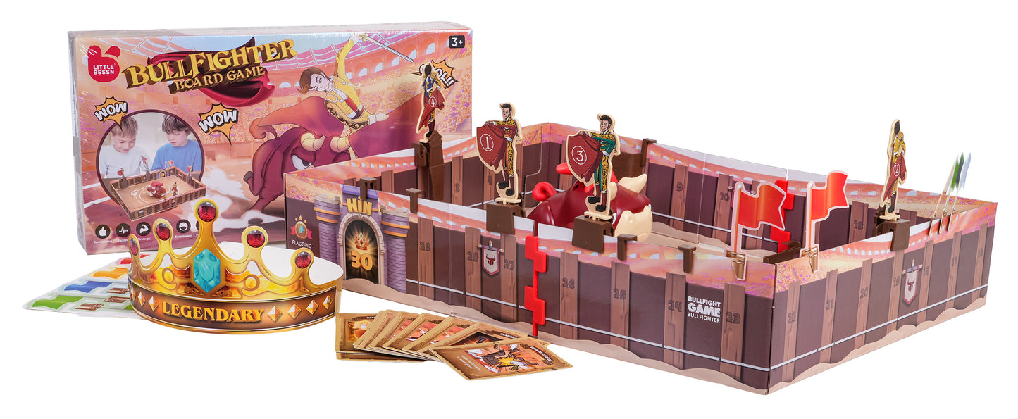 Galda spēles “Bullfighter Board Game” komplekts ar arēnas laukumu, figūriņām, kārtīm un kroni “Legendary”