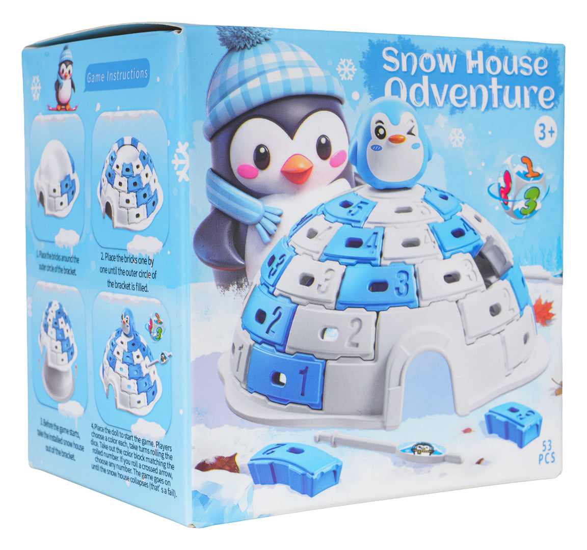Galda spēle Snow House Adventure ar pingvīnu un ledus mājiņu, 53 detaļas, 3+
