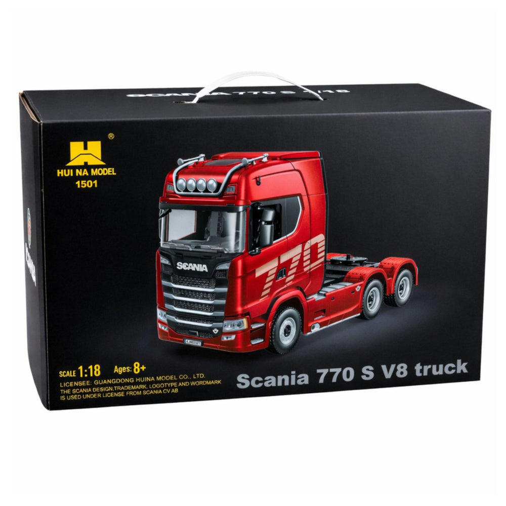 HUINA Scania 770 S V8 RC kravas vilcējs 1:18 iepakojumā