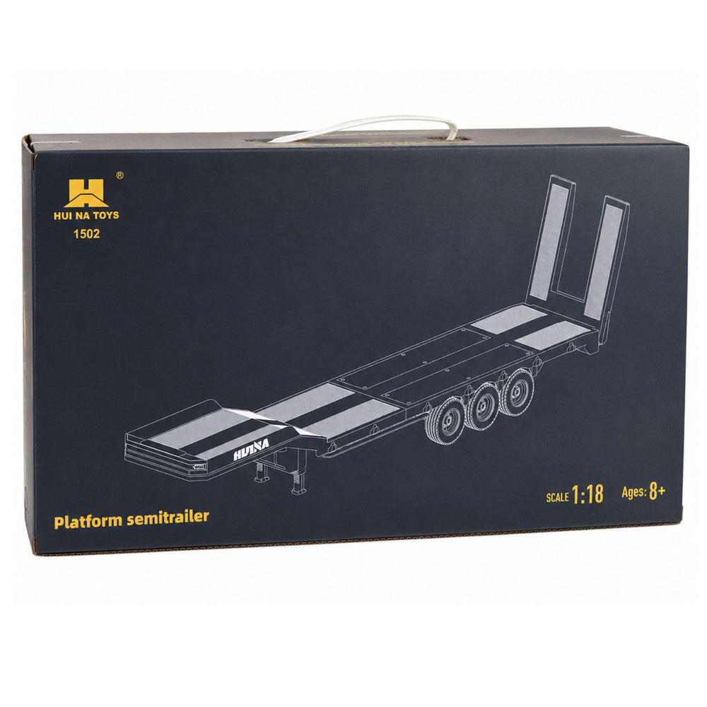 HUINA zemās platformas piekabe Scania 770S 1:18 iepakojumā