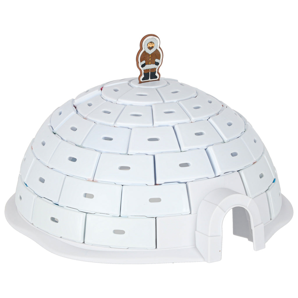 Igloo galda spēle bērniem ar ledus kupolu un eskimosu figūru