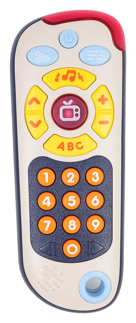 Rotaļlieta bērniem – interaktīva televizora pults ar mūzikas un skaņas pogām, piemērota no 12 mēnešu vecuma