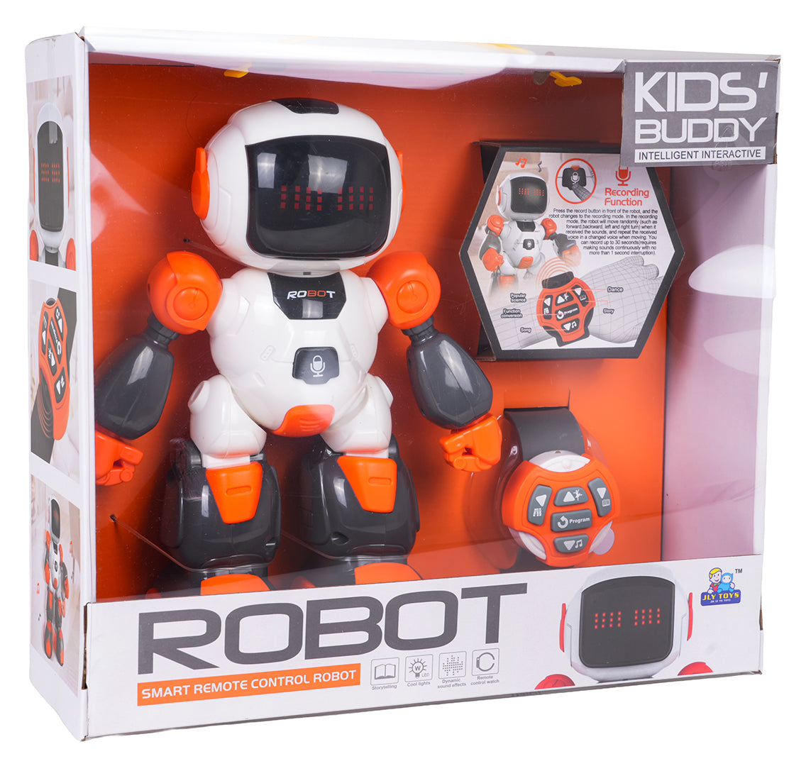 Interaktīvs robots Kids’ Buddy ar viedo tālvadības pulti, ierakstīšanas funkciju, gaismām un skaņām