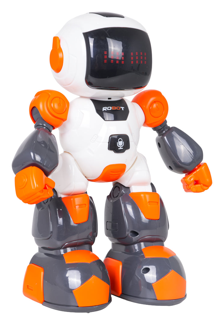 Interaktīvs robots Kids’ Buddy baltā, pelēkā un oranžā krāsā — priekšskats