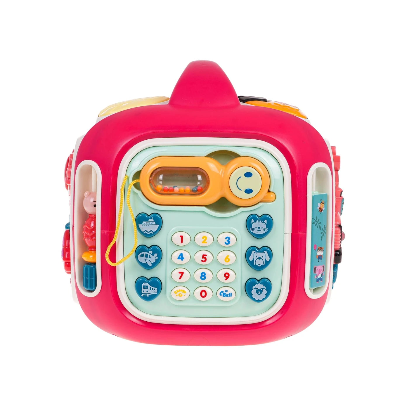 MEGA interaktīvs kubs bērniem ar skaņas un gaismas funkcijām, sarkans, 23cm x 23cm x 23cm