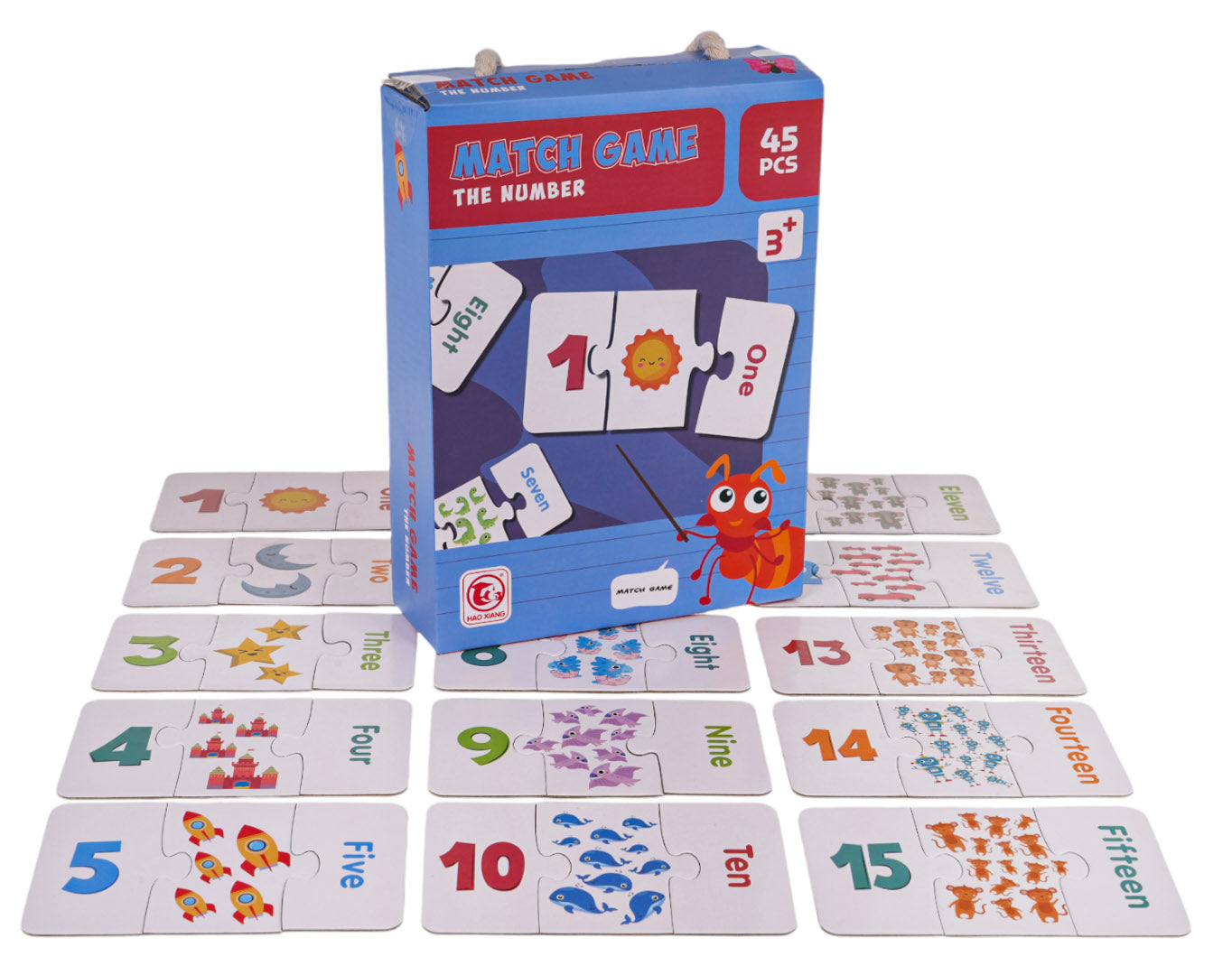 izglītojoša skaitļu puzle bērniem skaitīšana 1–15 angļu valoda