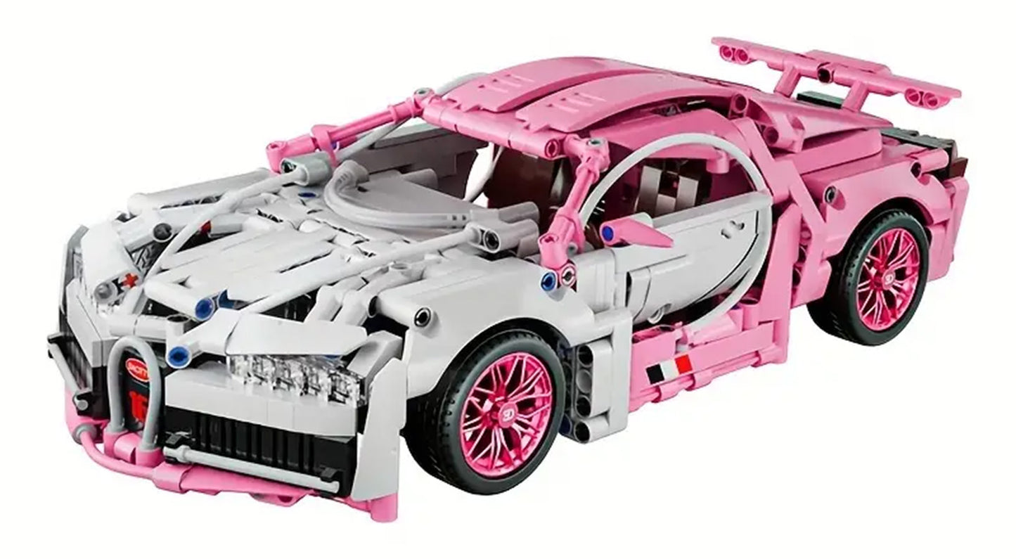 “Sporta auto konstruktors rozā/pelēks 1:14 ar atvērtām durvīm, 6+”
