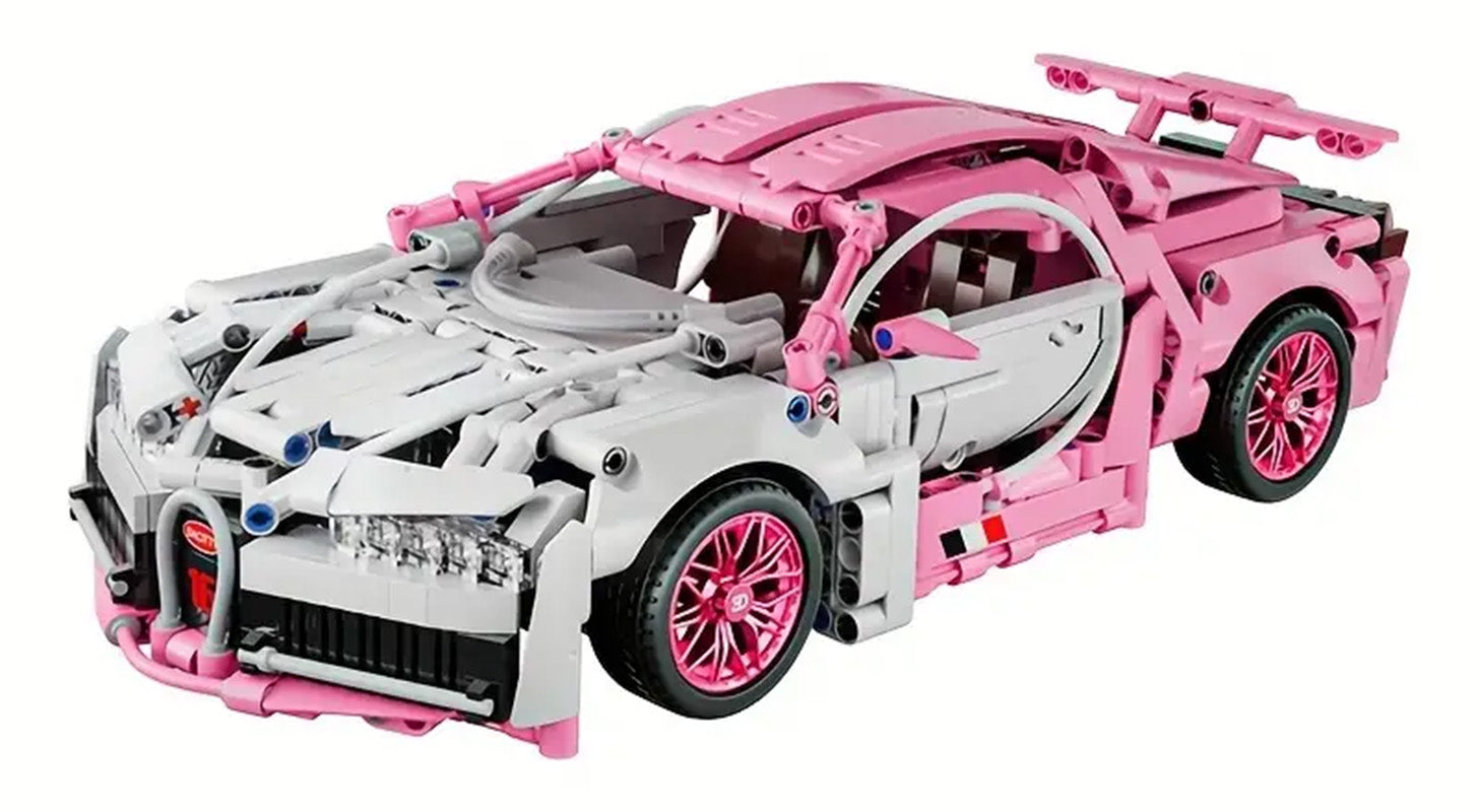 “Sporta auto konstruktors rozā/pelēks 1:14 ar atvērtām durvīm, 6+”