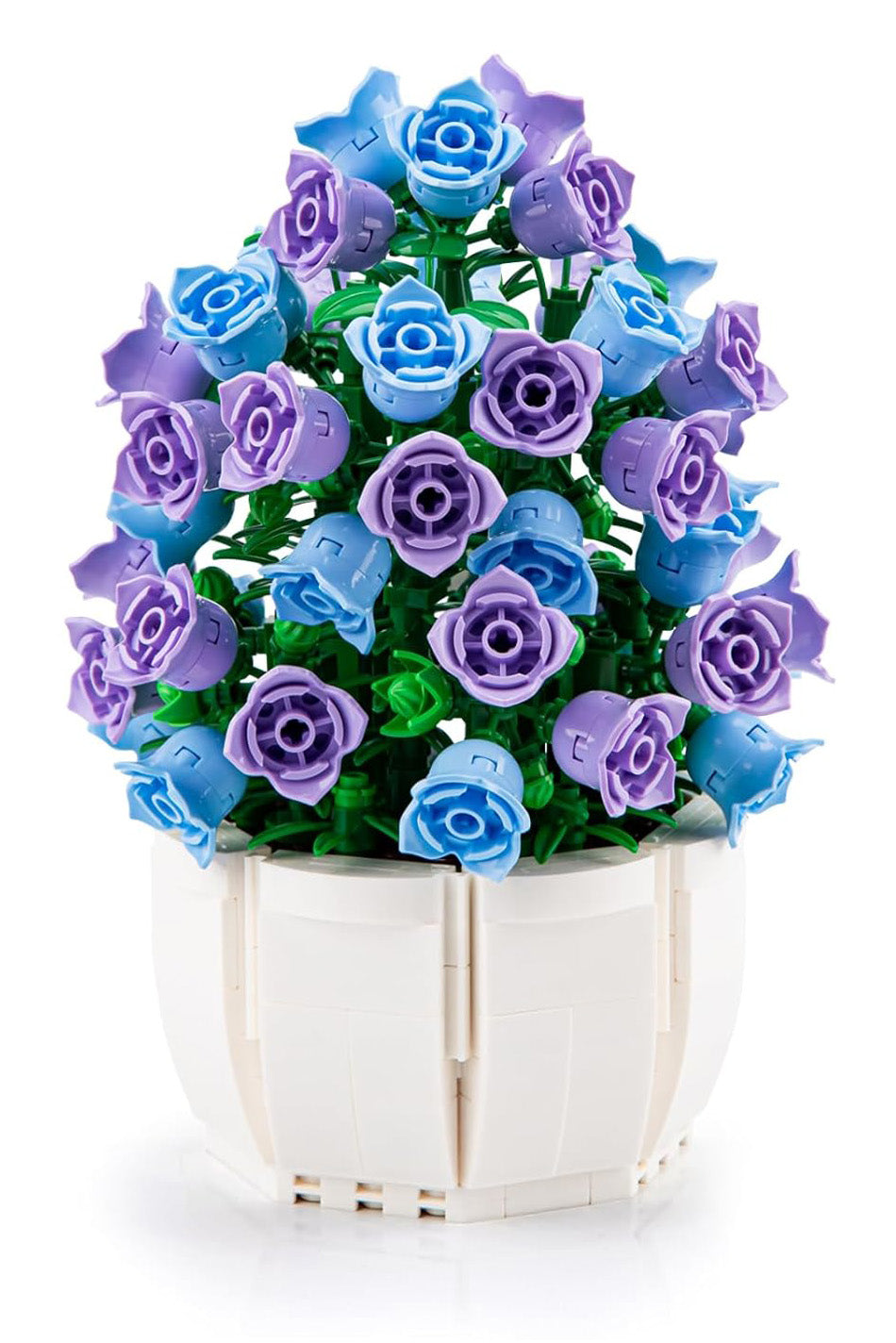 Konstruktors ziedu pušķis podiņā Flower Studio, zili un violeti ziedi