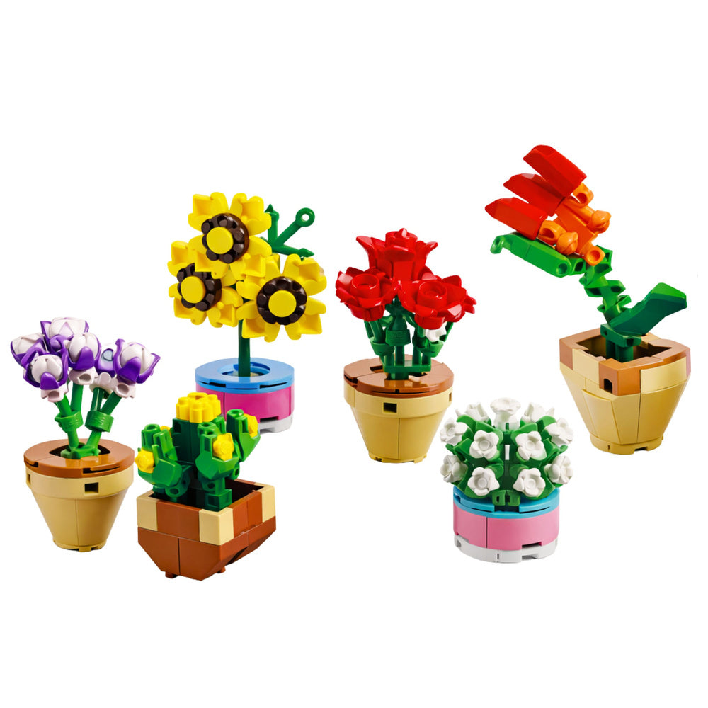 Konstruktoru ziedu un augu komplekts podiņos ar sešām dažādām kompozīcijām