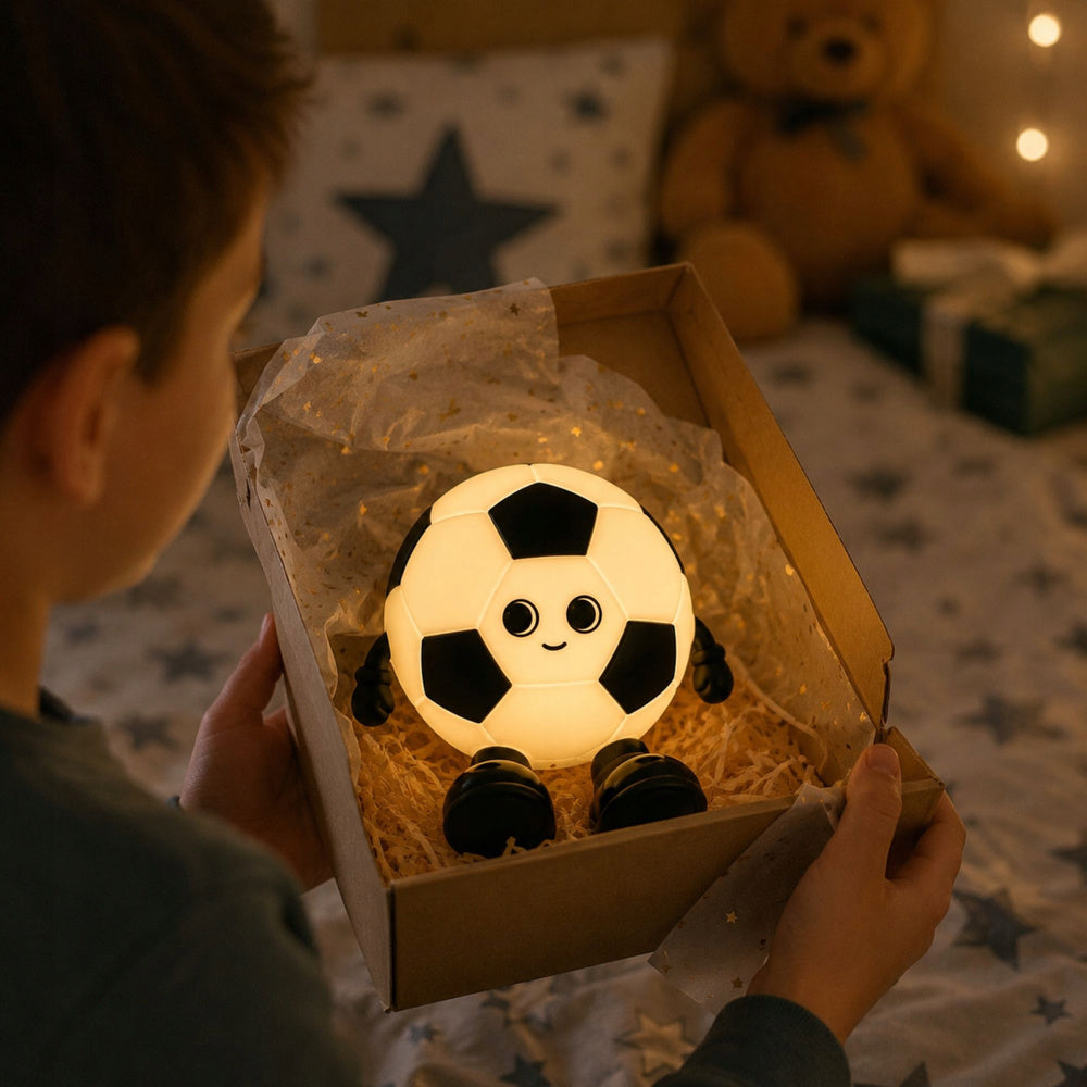 LED silikona naktslampiņa futbola bumbas formā kā dāvana bērnam