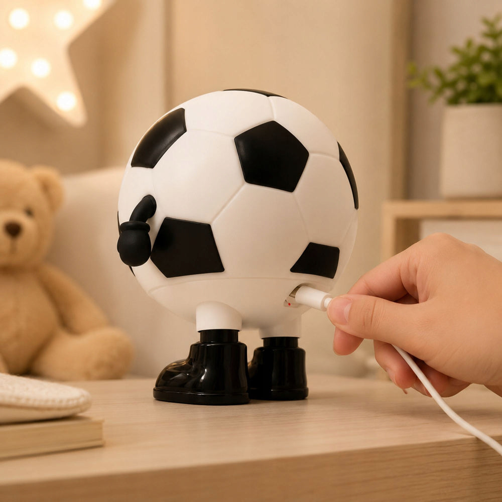 LED silikona naktslampiņa futbola bumbas formā ar USB uzlādi