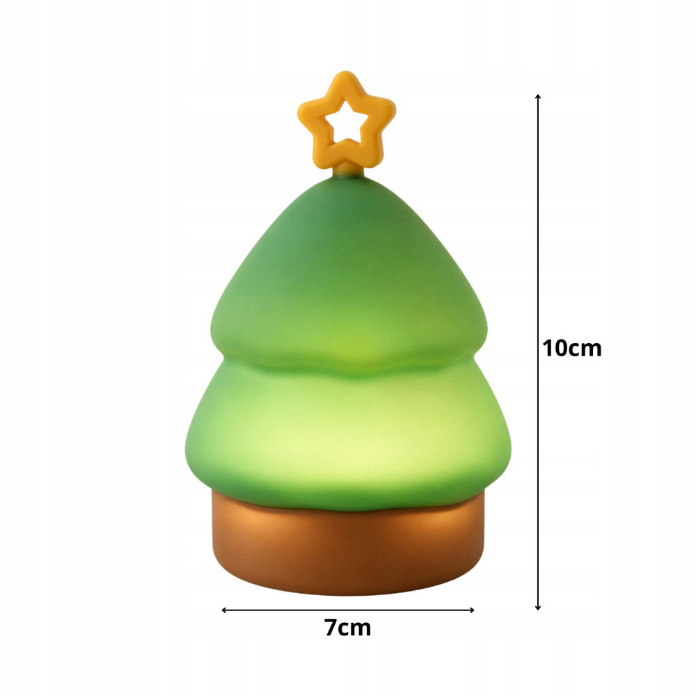 LED Ziemassvētku eglīte no silikona — izmēri 10 × 7 cm