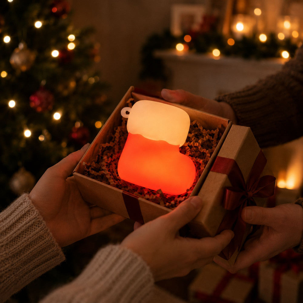LED Ziemassvētku zeķes lampiņa no silikona kā dāvana svētkiem
