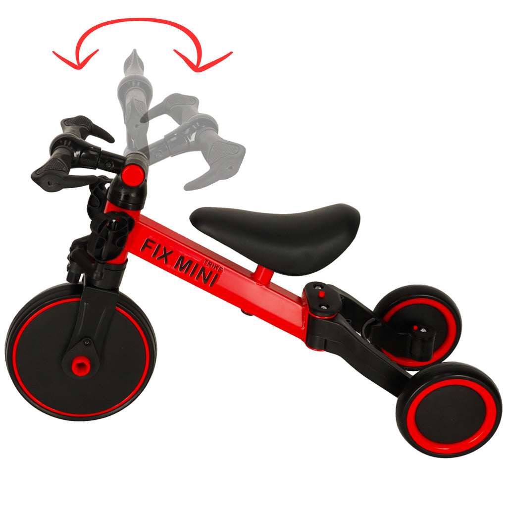 Sarkans Trike Fix Mini 3-in-1 bērnu trīsritenis ar drošu konstrukciju