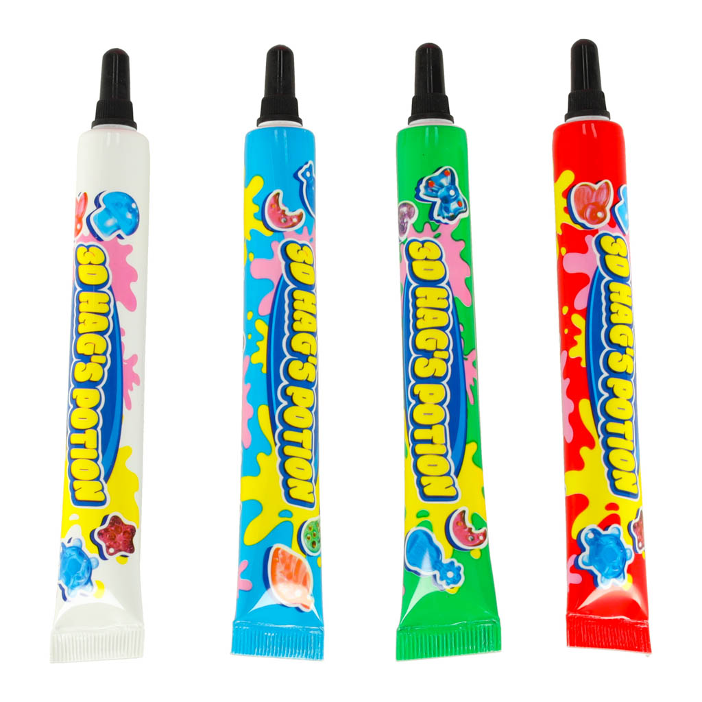 Četras krāsainas gēla līmes tūbiņas “Magic Box” rotājumu veidošanai