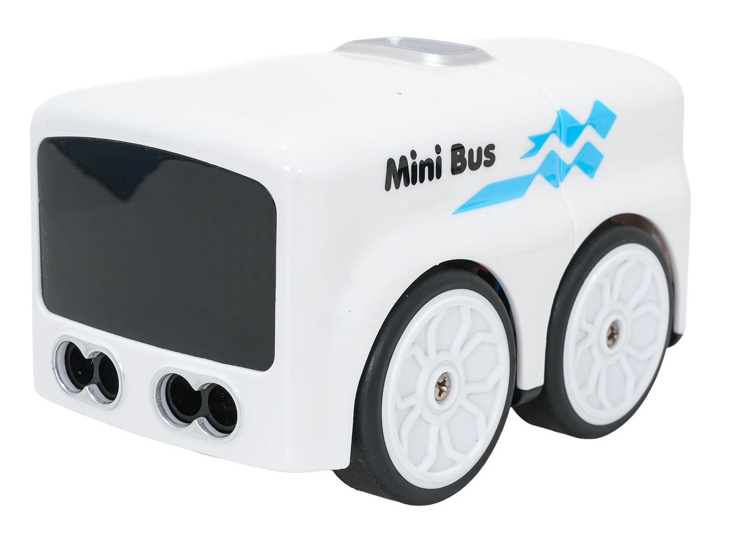 “Magic Mini Bus” tālvadības autobuss, balts (skats no priekšpuses)
