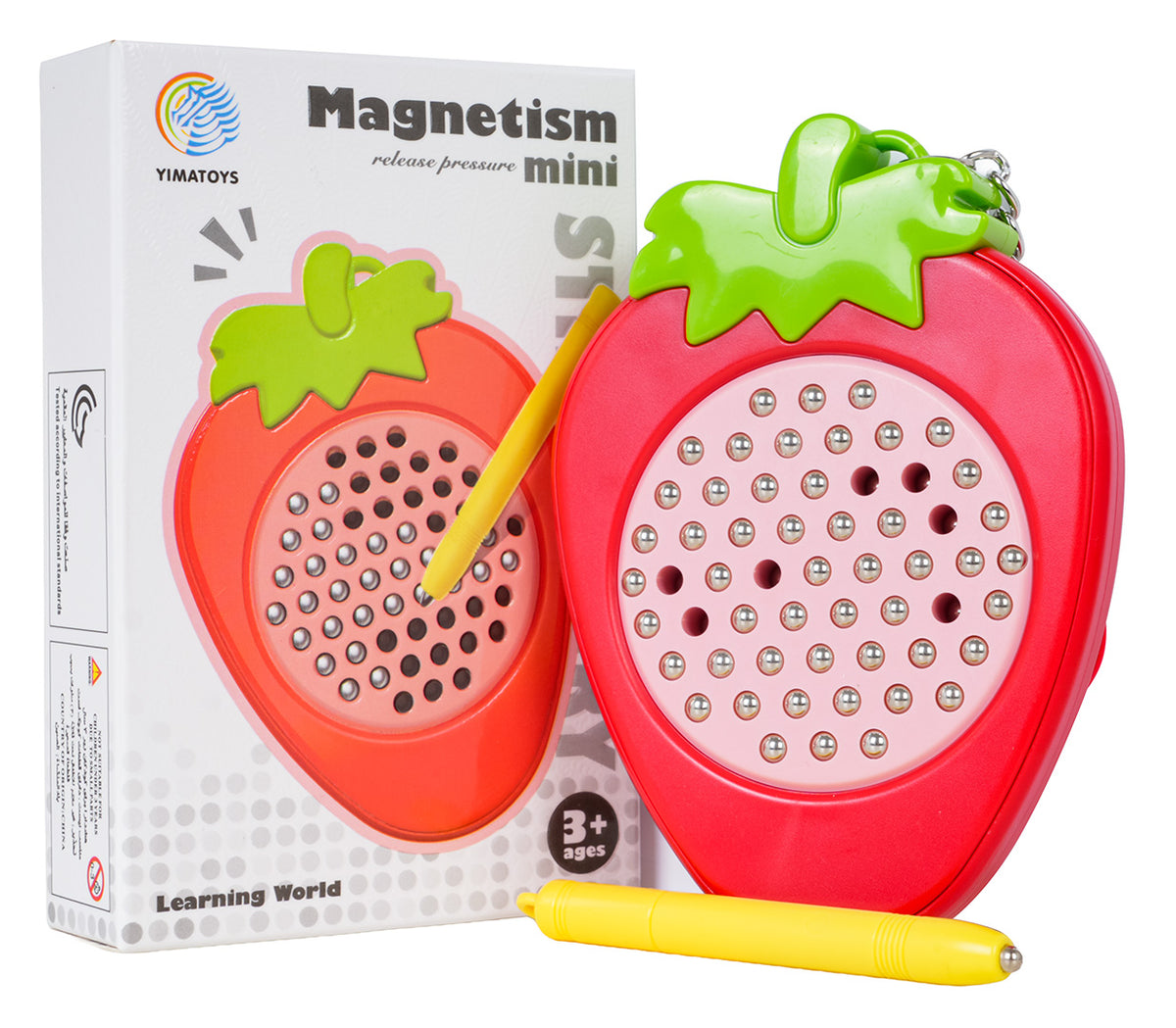 Magnētiskā zīmēšanas tāfele zemenes formā ar magnētisko irbuli bērniem