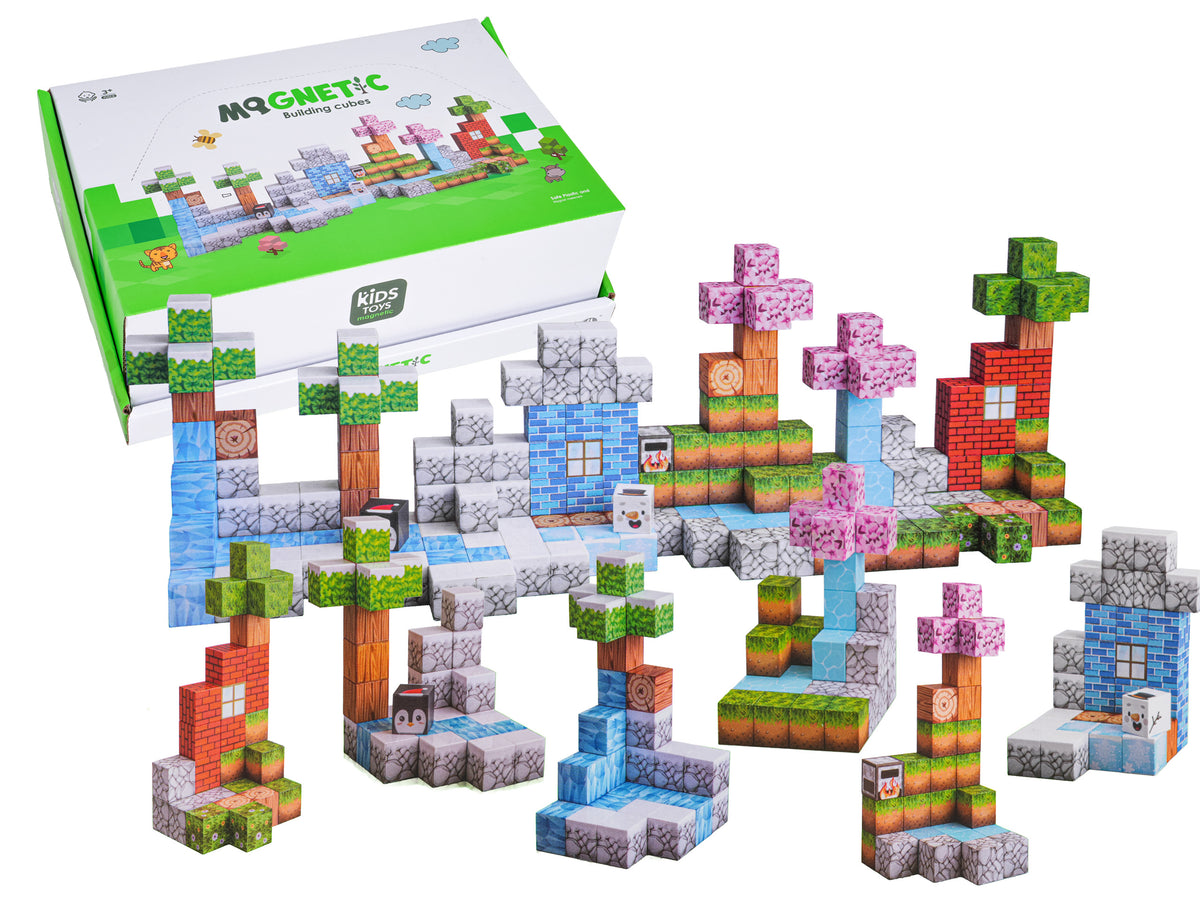 Magnētiskie 3D kubi Magnetic Building Cubes 32 gabali mix konstruktors bērniem