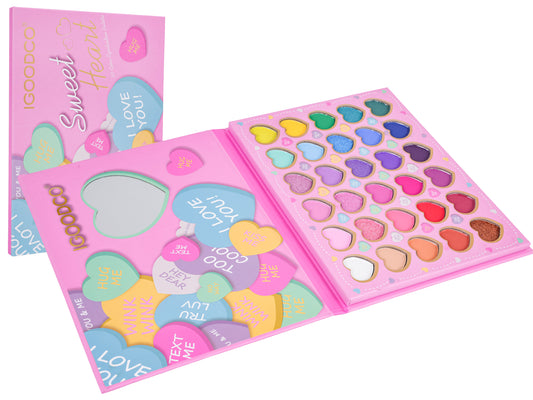 Mega sirds bērnu grima palete ar spoguli un 30 sirds formas acu ēnām
