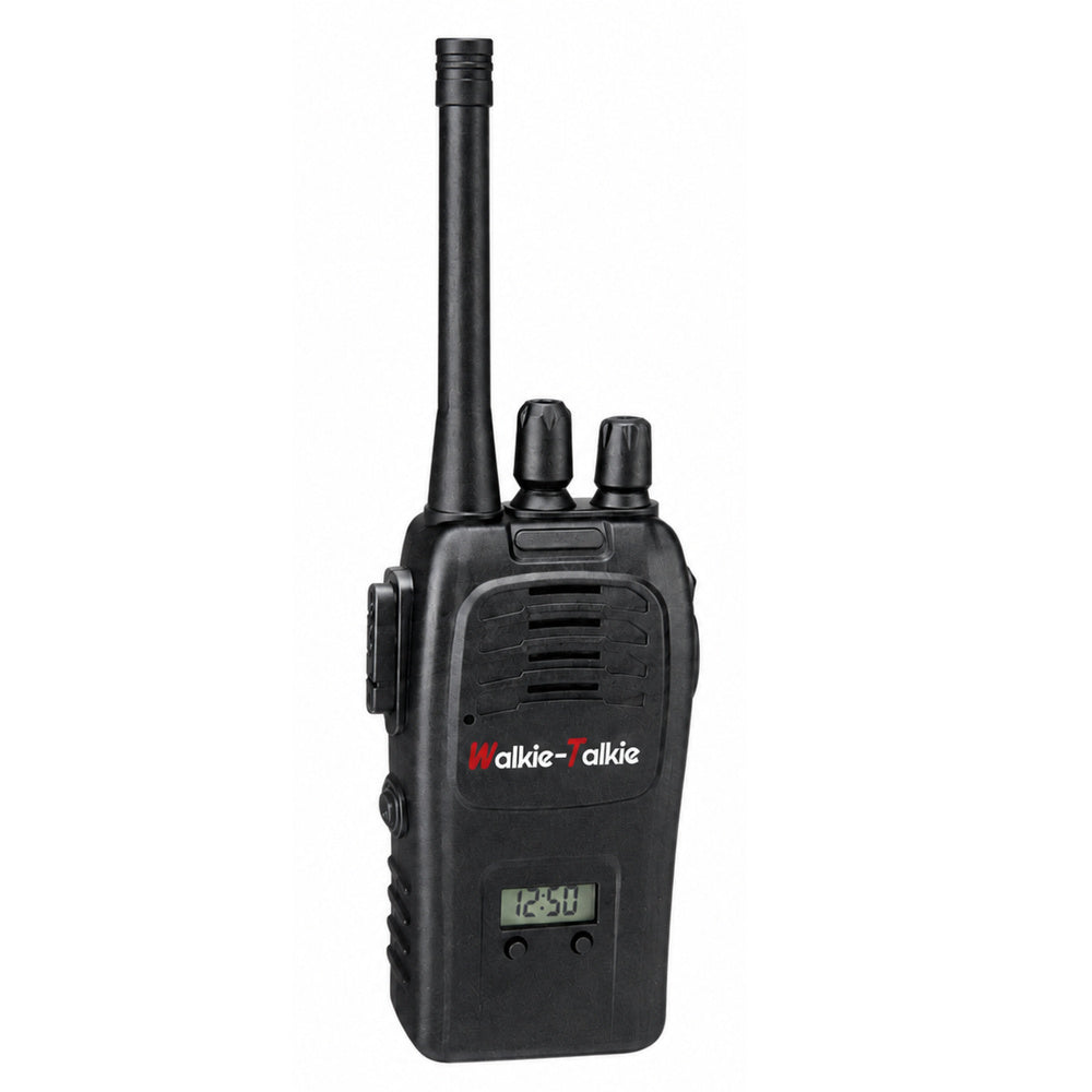 Melna Walkie-Talkie rācija ar antenu un digitālo displeju