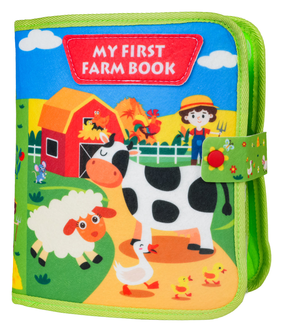 Mīkstā auduma aktivitāšu grāmatiņa My First Farm Book ar fermas dzīvniekiem