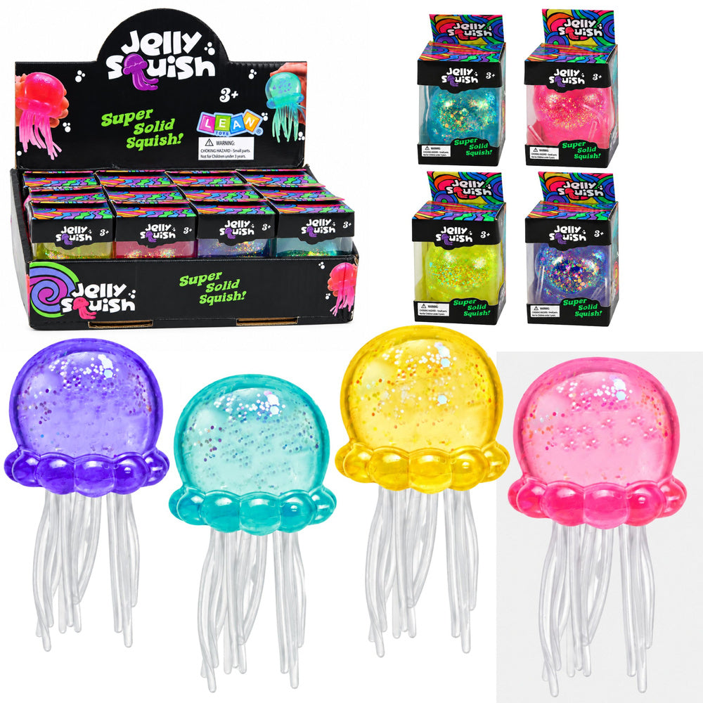 Mīksta squishy medūza ar mirdzumiem un elastīgiem taustekļiem mix krāsa