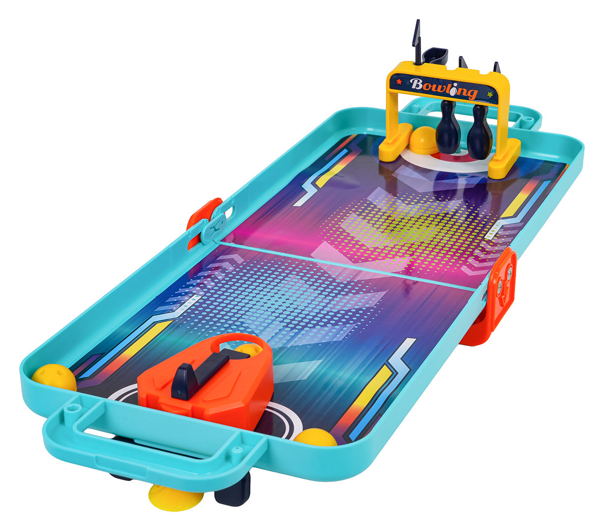 Mini boulinga galda spēle bērniem ar krāsainu laukumu un figūriņām