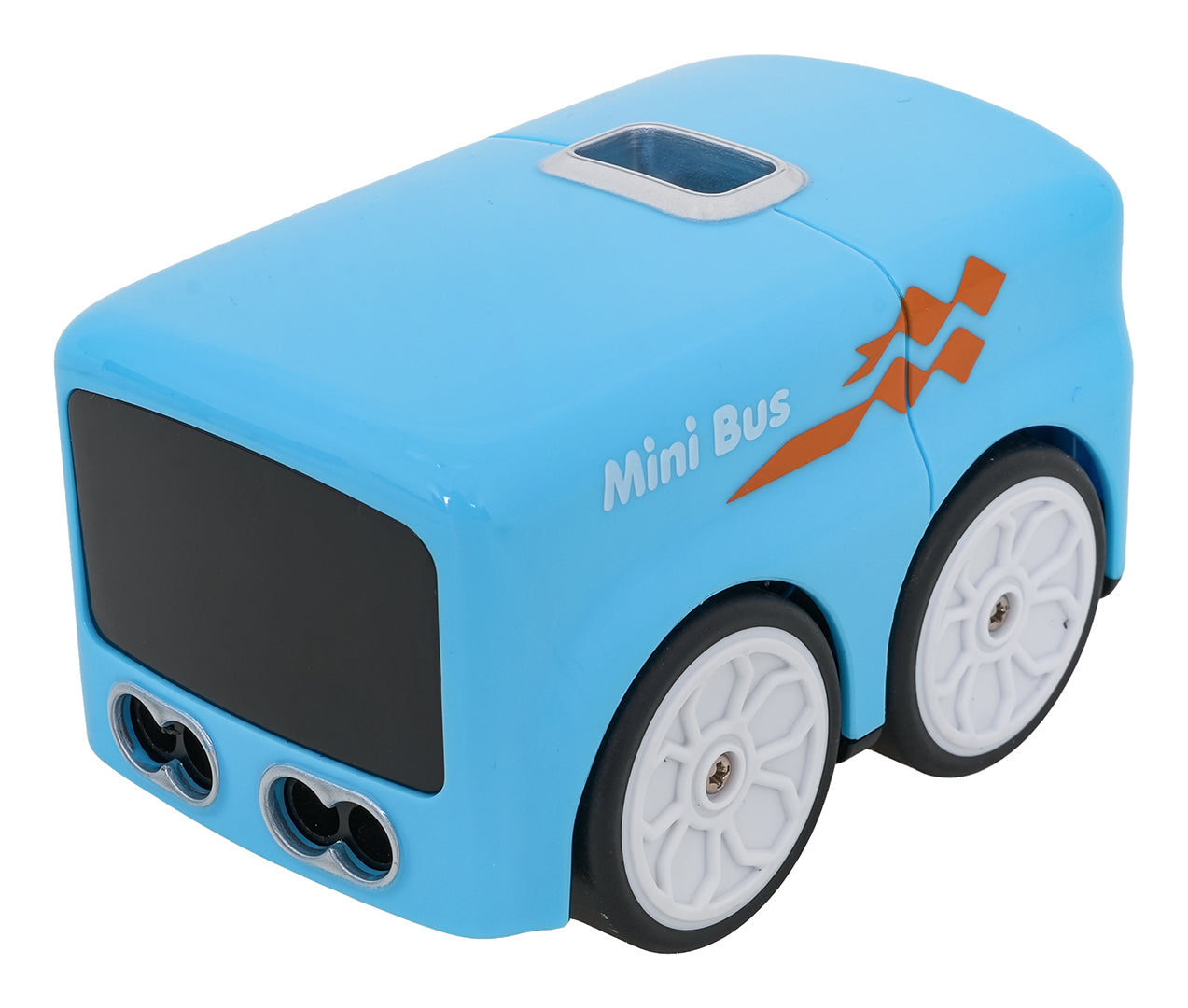 Zilais “Mini Bus” robots autobusiņš ar futbola bumbas vadību un sensoriem