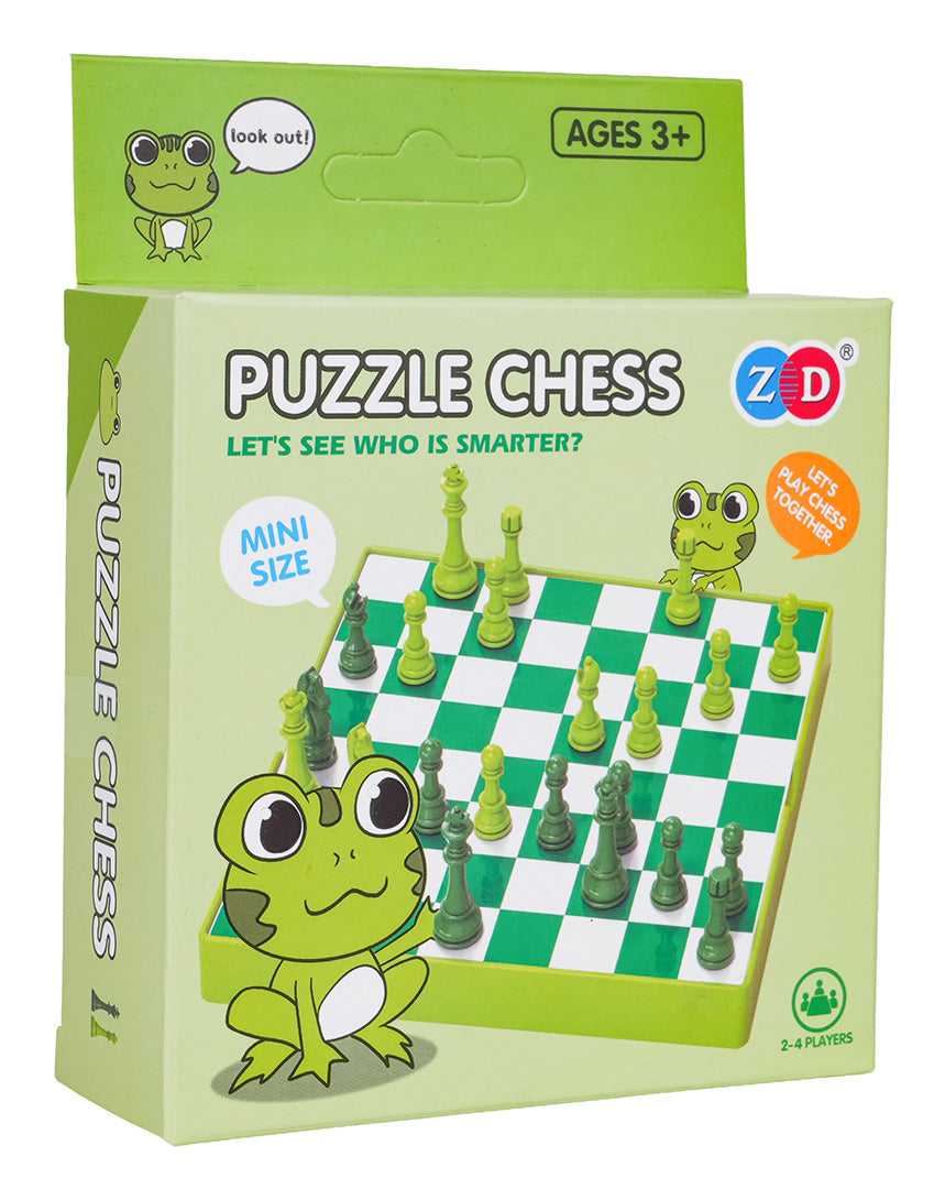 Mini šaha spēle “Puzzle Chess” bērniem no 3 gadu vecuma, zaļā kastītē