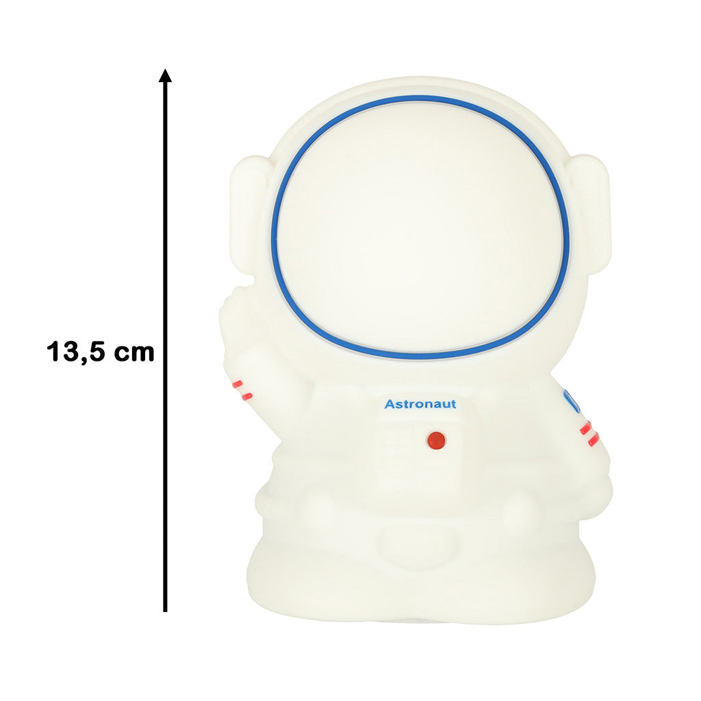 Astronauta naktslampiņa ar norādītu augstumu 13,5 cm