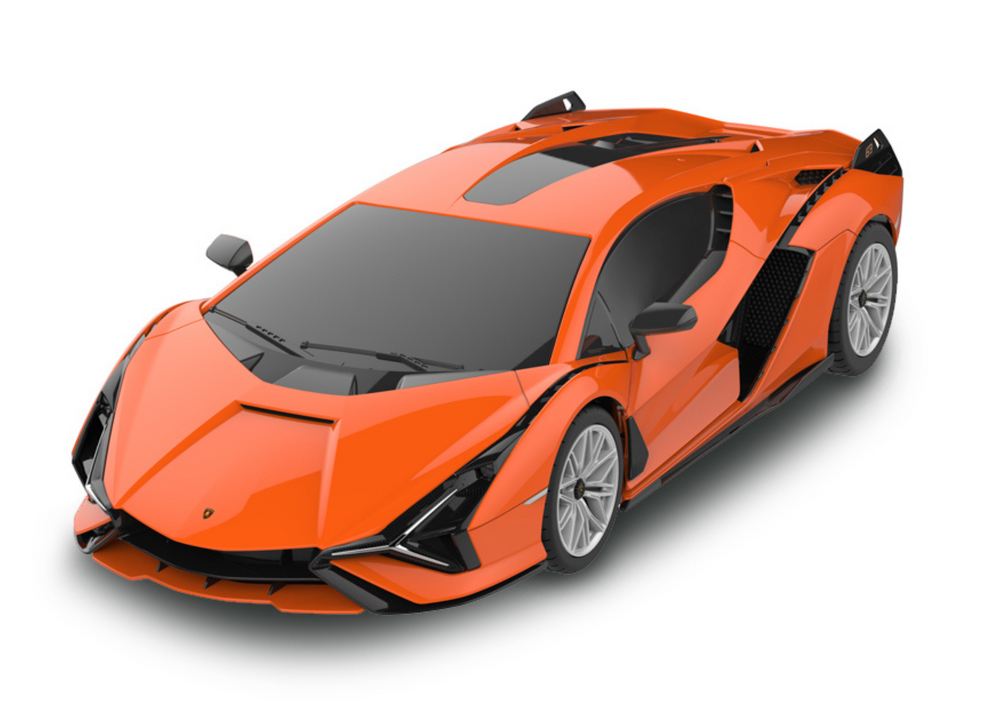 Oranžs tālvadības sporta auto Lamborghini Sián mērogā 1:24