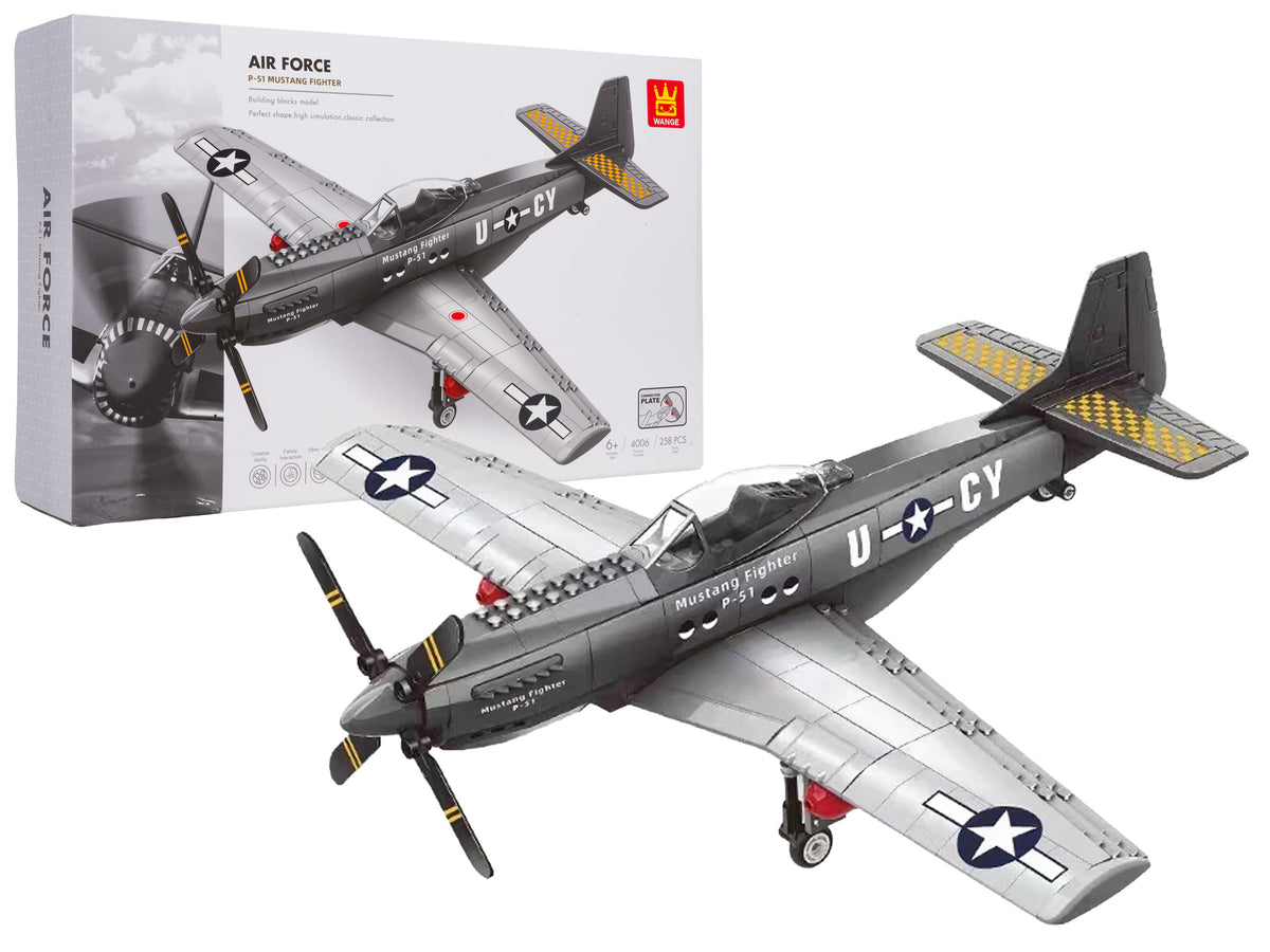 P-51 Mustang militārās lidmašīnas konstruktors 258 gabali bērniem no 6 gadiem
