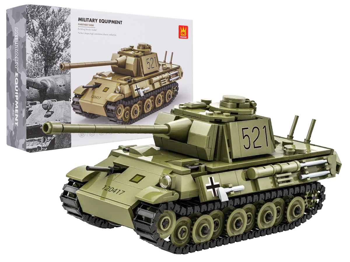 Zaļš Panther militārā tanka konstruktors 638 gabali bērniem no 6 gadiem