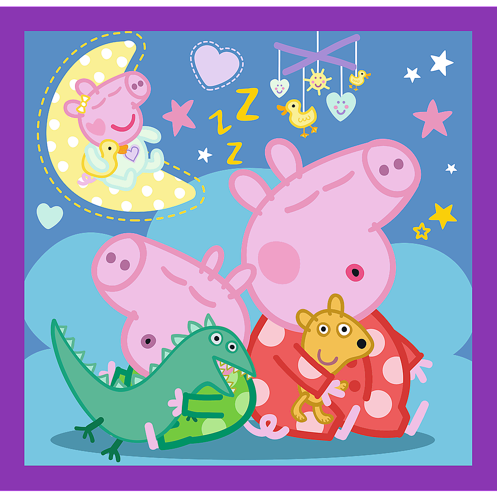Peppa Pig 3in1 puzle Trefl bērniem no 3 gadiem ar gulētiešanas ainu