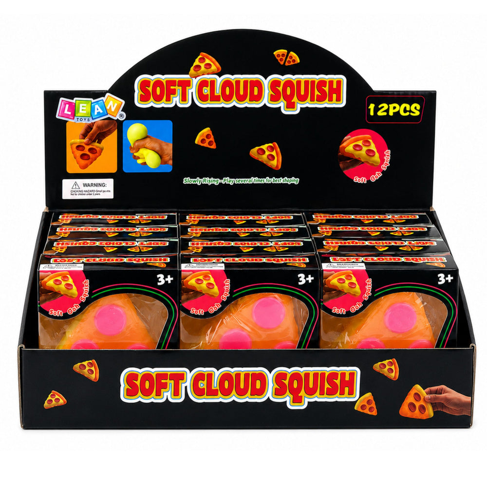 Picas šķēles formas antistresa squishy rotaļlietas 12 gabalu iepakojumā