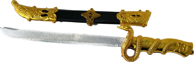 Pirātu rotaļu zobens ar maksti bērniem melnā un zelta krāsā, 55 cm
