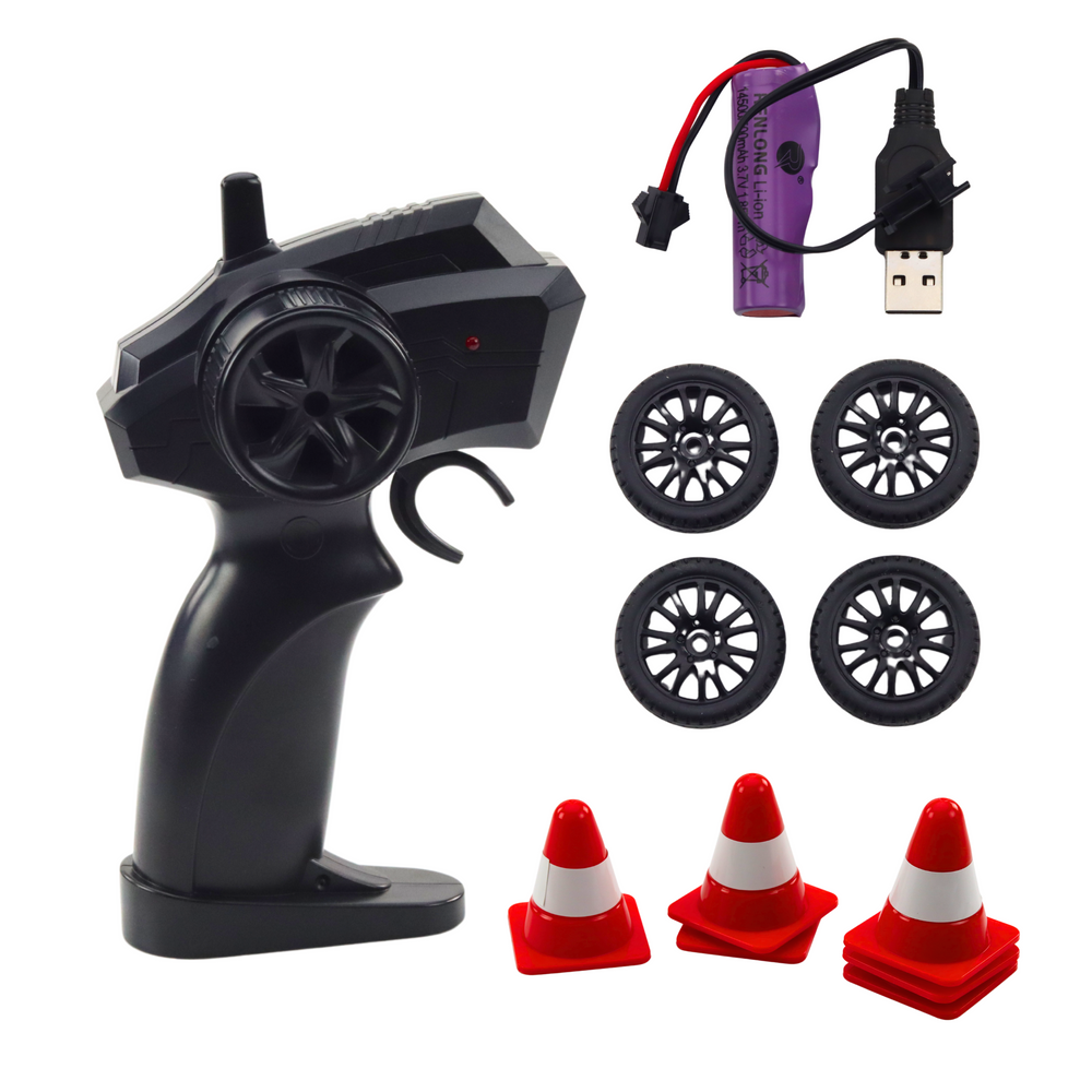 Tālvadības RC drifta auto 4WD – sarkans ar melnām svītrām (6+)