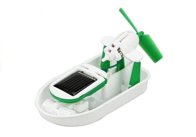 Saules enerģijas robota konstruktors 6-in-1 – laivas modelis ar propelleri un saules paneli