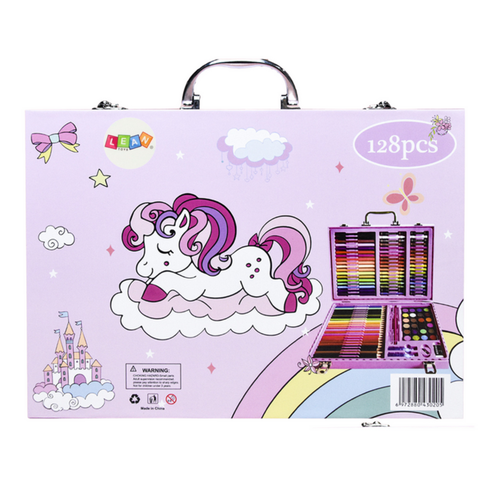 Zīmēšanas un gleznošanas komplekts-koferis 128 elementi,