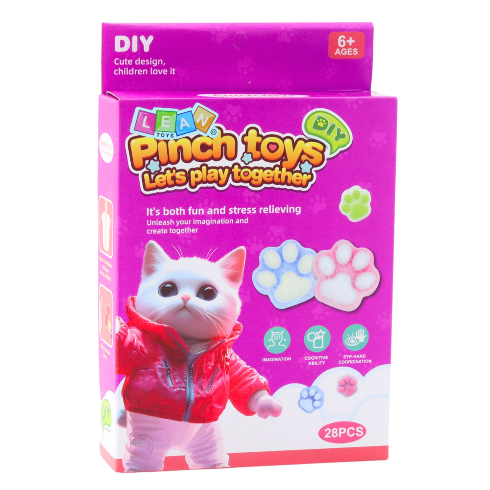 Pašdarināms “Kaķa ķepas” squishy komplekts – radošais DIY (pasteļtoņi) (6+)