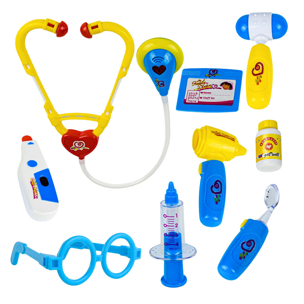 Mazā ārsta komplekts čemodānā – medicīniskie aksesuāri bērniem (10 gab.)